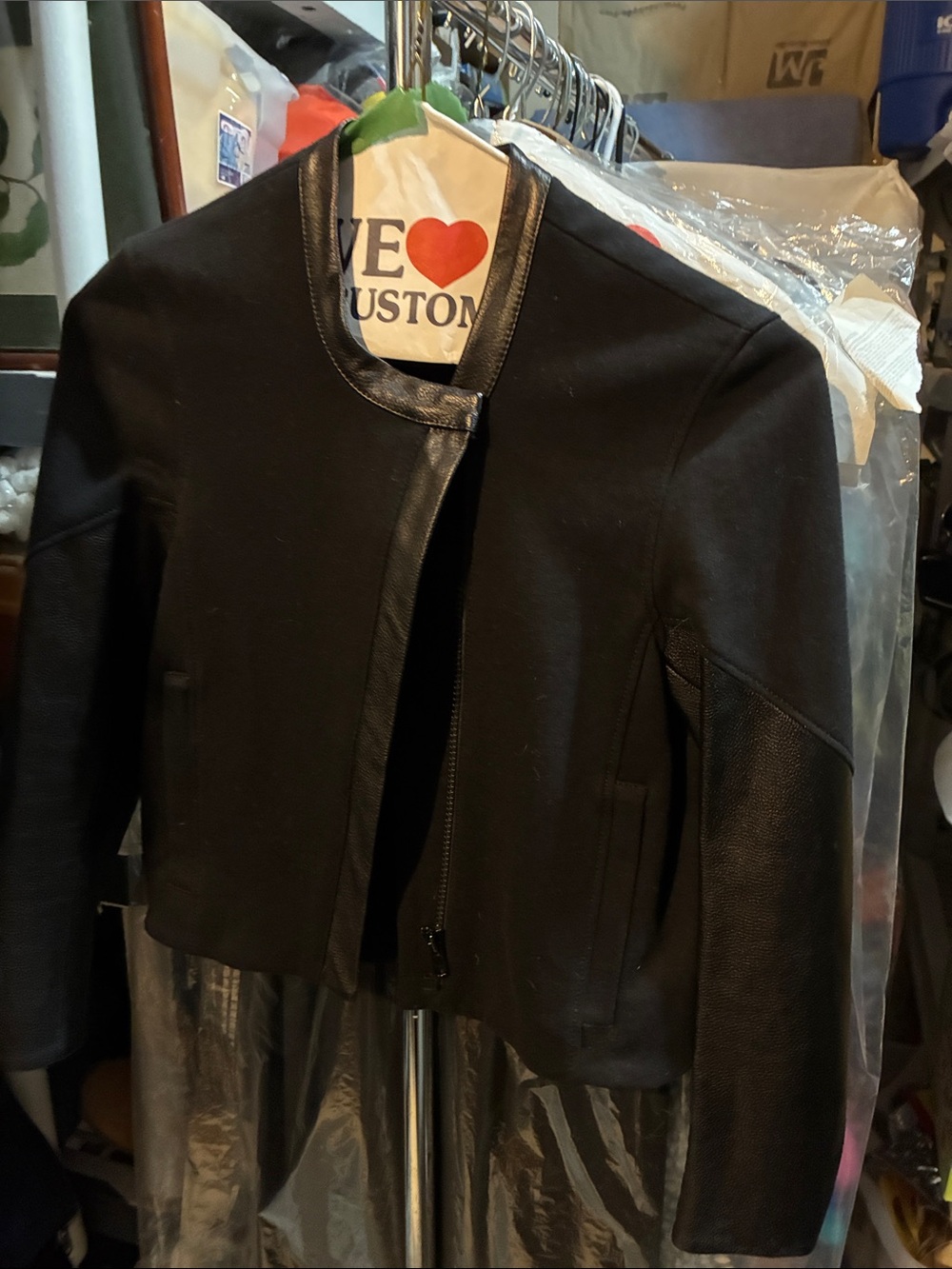 Helmut Lang Black Jacket with Leather Trim